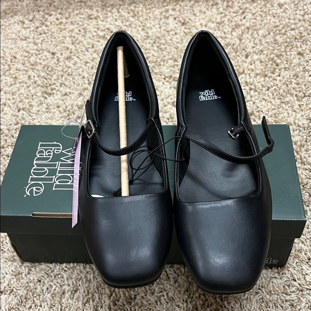 Wild Fable Black Square-Toe Flats
